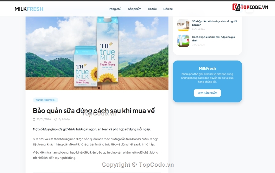 website,web bán sữa,bán website